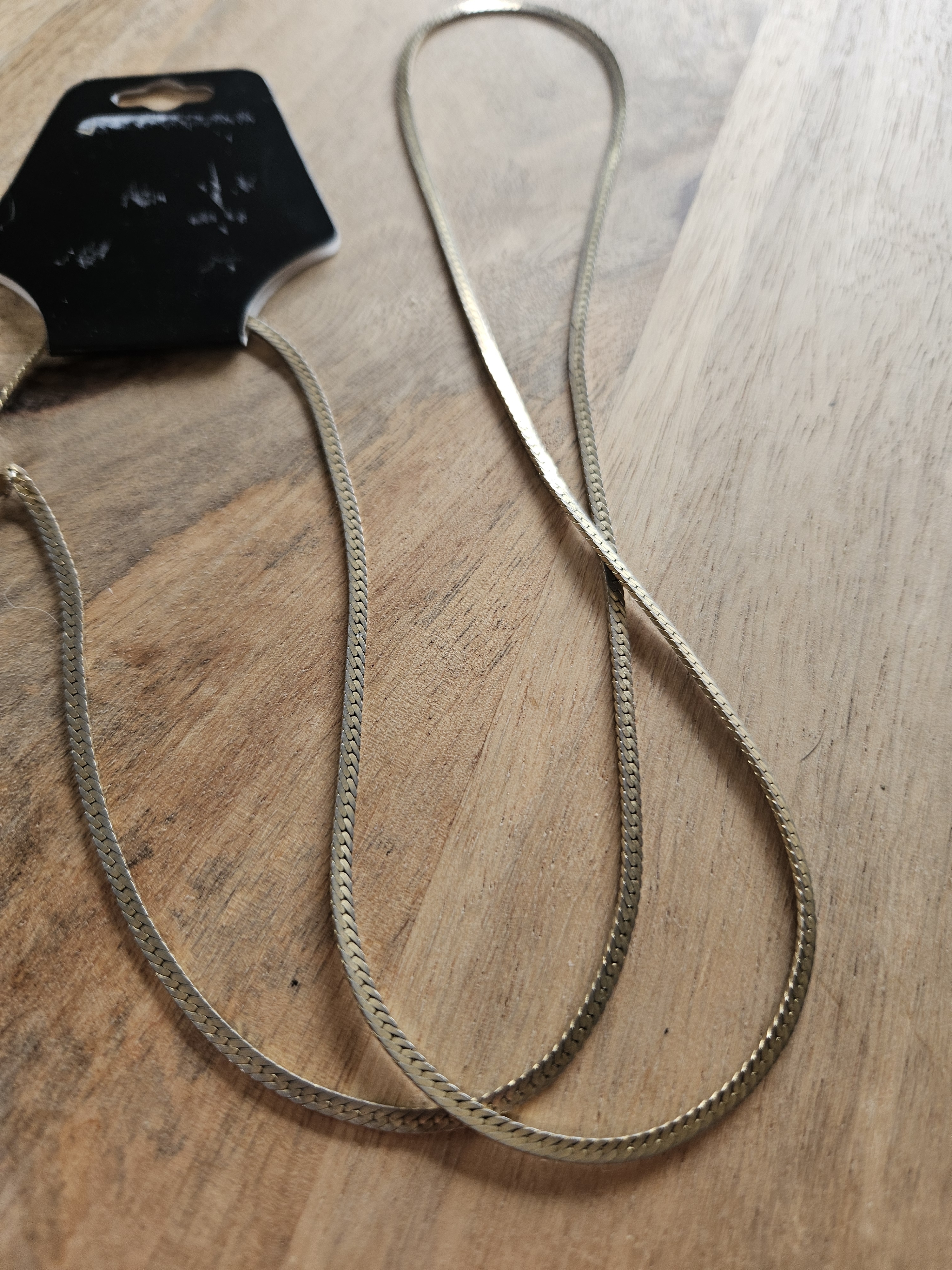 GoldTone Flat Snake Chain Necklace